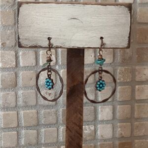 3 for $25 NEW COPPER & TURQUOISE FLOWER BOHO EARRINGS
